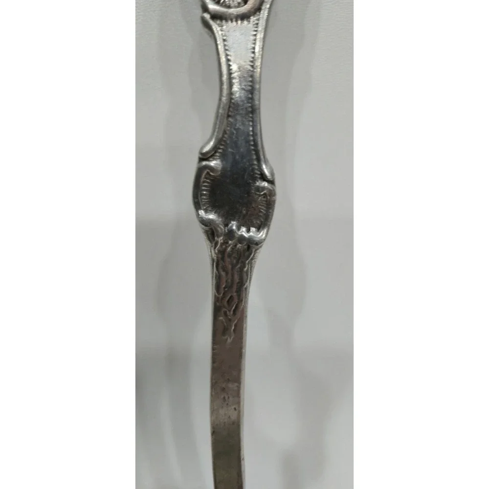Vintage Ornate Serving Ladle 92% Tin Etain Handmade Silver Color Flatware